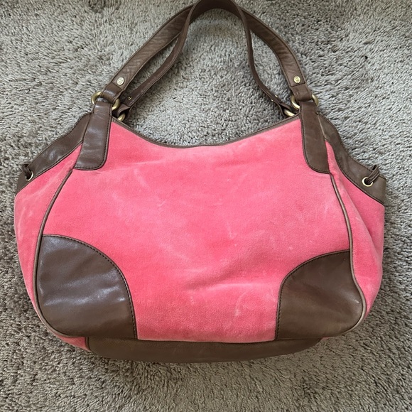 Juicy Couture Pink and Brown Shoulder Bag with Gold Hardware - Picture 2 of 7